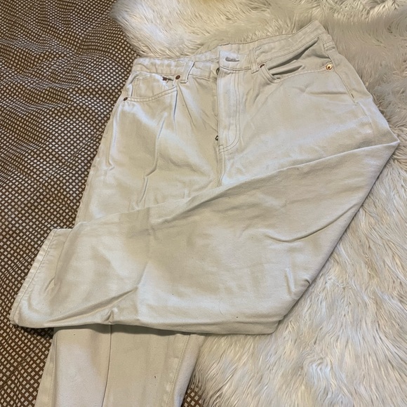 H&M Denim - H&M white mom jeans